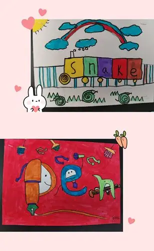 二年级孩子自制创意单词秀