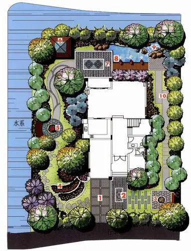 庭院平面 - 景观彩平 · 语雀