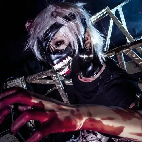 主宰者 原版 东京食尸鬼/喰种-金木研 皮质拉链cos面具 特价现货