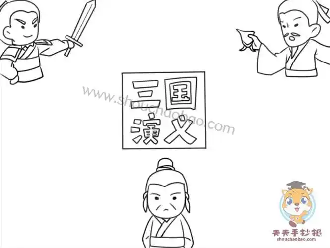 三国演义动漫简笔手抄报三国演义手抄报