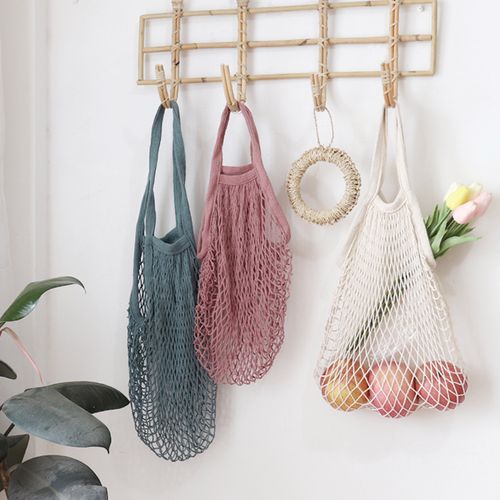 wulihome 网袋编织购物袋 超市手提肩背环保袋水果野餐沙滩收纳
