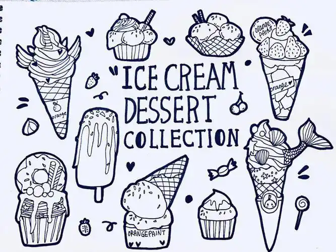 零基础手绘冰淇淋简笔画线条练习涂鸦