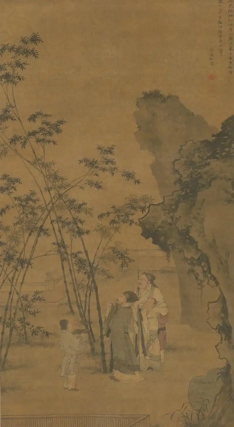 明·东坡题竹图轴.北宋文学家,书画家苏轼胸襟旷达,性情豪放, - 抖音