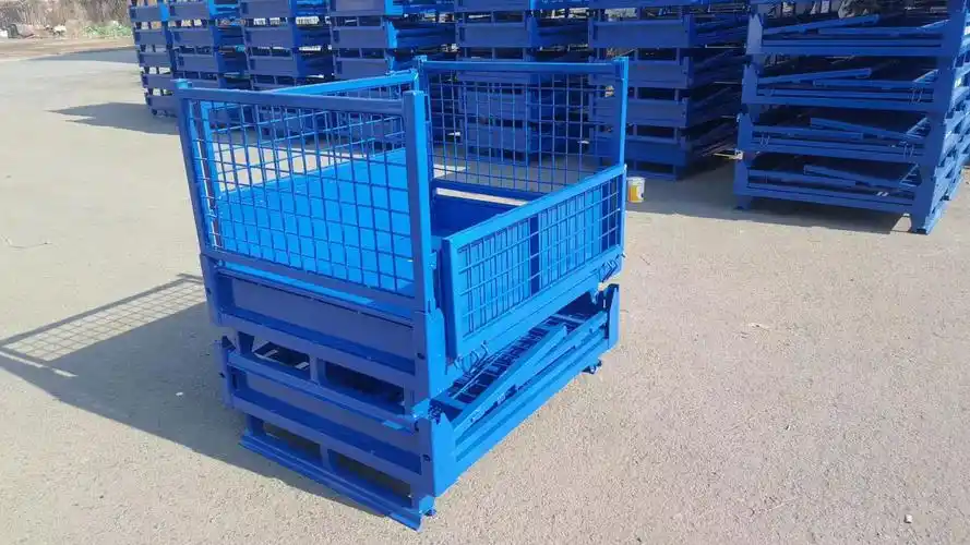 重型金属周转箱铁框 可折叠式可堆高网箱笼仓储笼企业采购