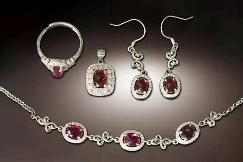 碧玺首饰一套五件