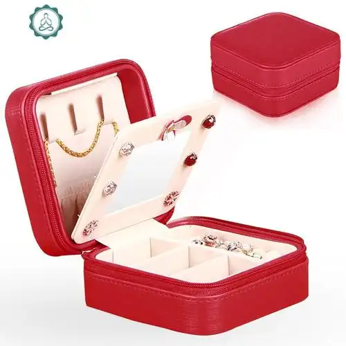 便携式首饰盒旅行迷你小巧简约耳环耳钉戒指手饰收纳盒子饰品盒女封后