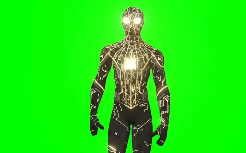 【绿幕素材】漫威中黑蜘蛛侠的各种场景特效素材,无水印!