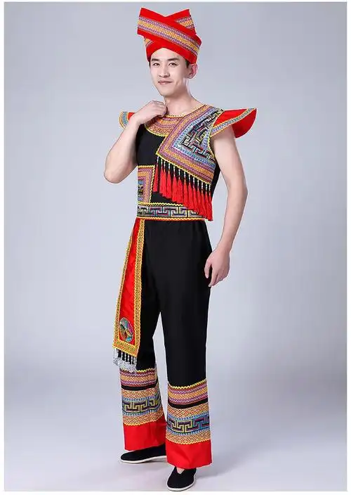 广西云南贵州黔东南少数民族彝族苗族瑶族传统服装男服饰演出服夏