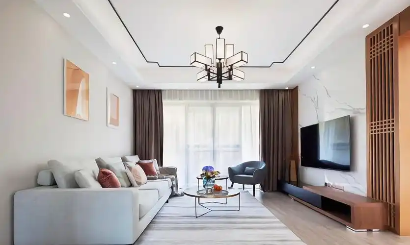 襄阳装修111平简约新中式风格两种风格的完美结合爆赞