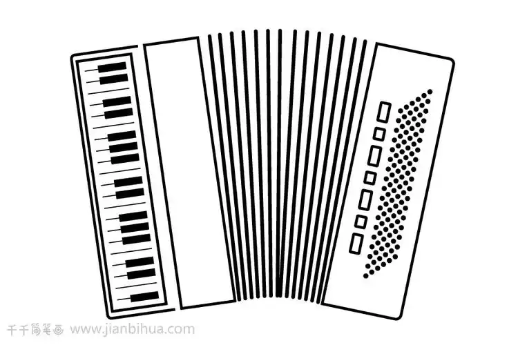儿童简笔画手风琴的画法