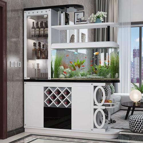 简约入户鱼缸玄关柜酒柜客厅隔断柜进门鞋柜屏风间厅柜装饰门厅柜