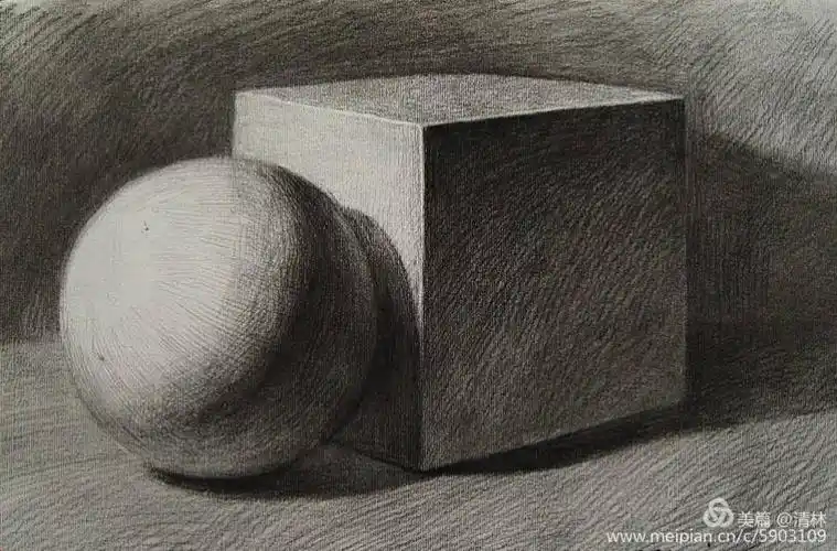 d组作业:2个石膏几何体组合临摹