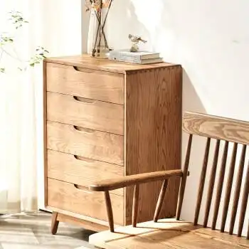 原木白蜡木实木风经济型多斗柜五抽屉多功能大容量储物五抽柜五斗柜