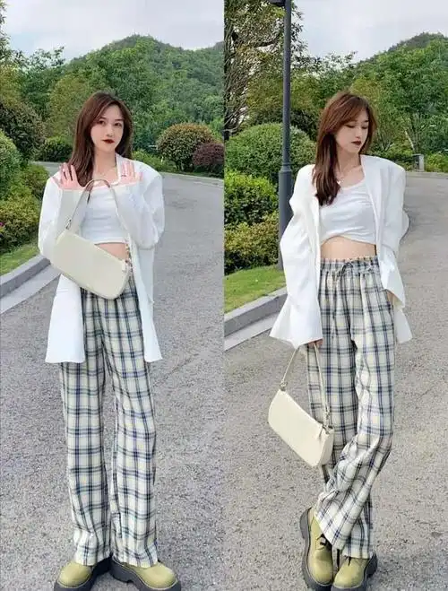 格子裤子配什么上衣好看