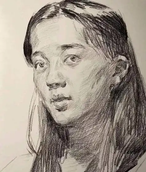 第三〇六集朱传奇教你画四分之三侧长发女青年素描头像