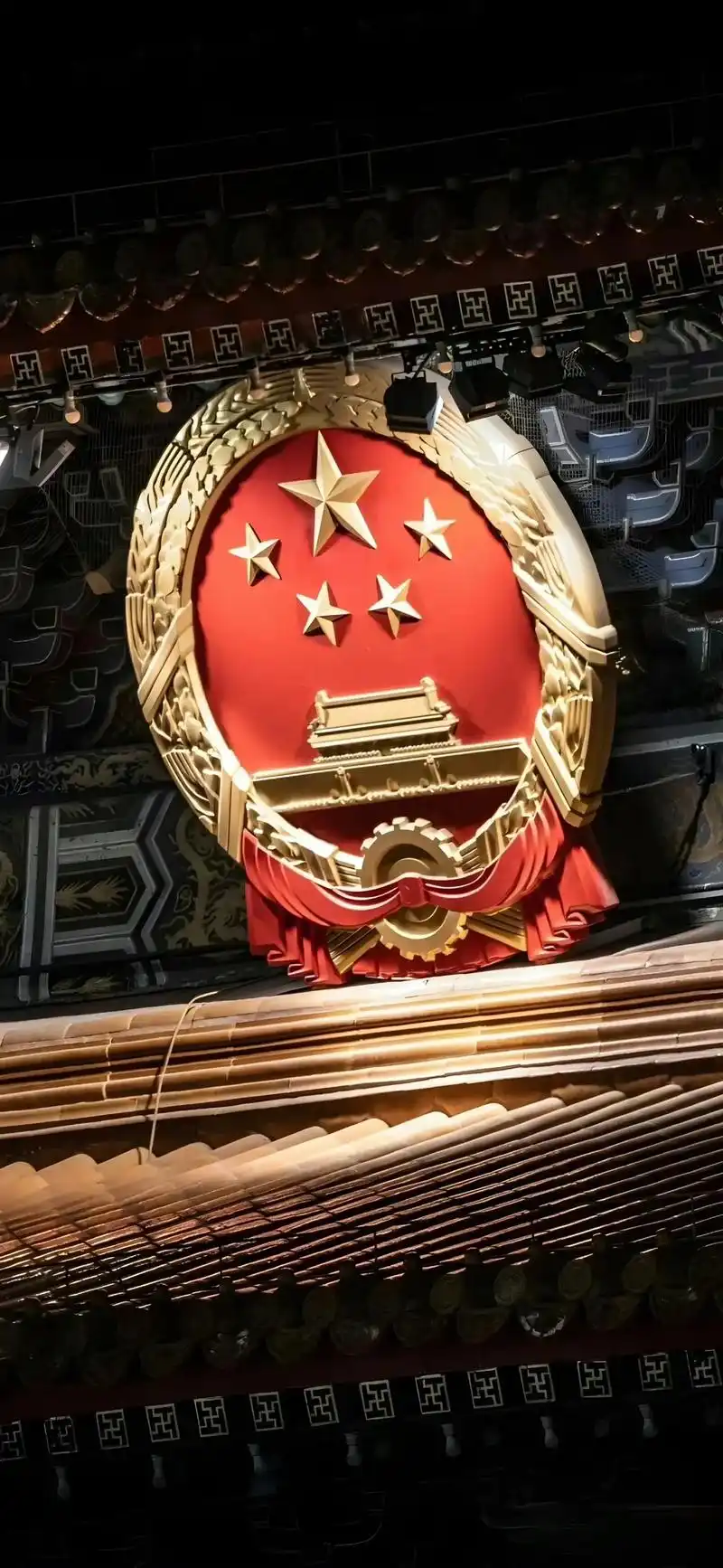 国徽黑色壁纸 - 抖音