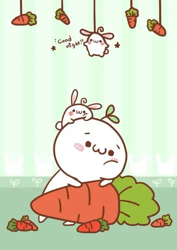 头上长草的颜文字君 胡萝卜 壁纸