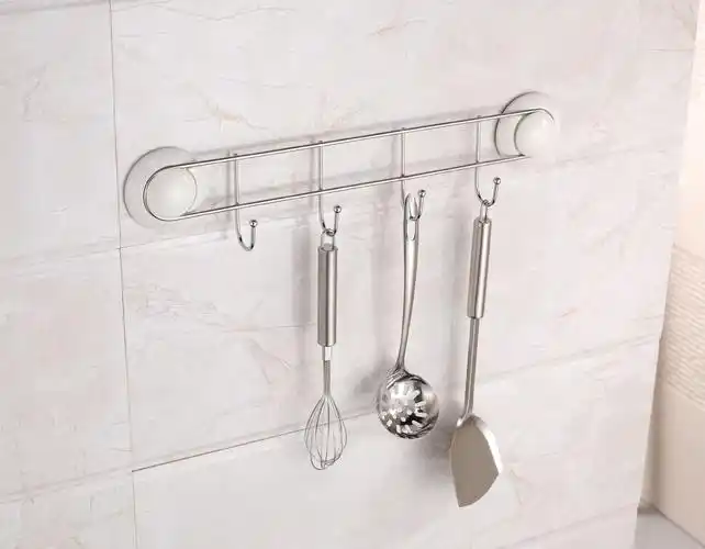 厨具挂钩 真空吸盘挂钩 厨房吸盘不锈钢单钩 优质白色吸盘.