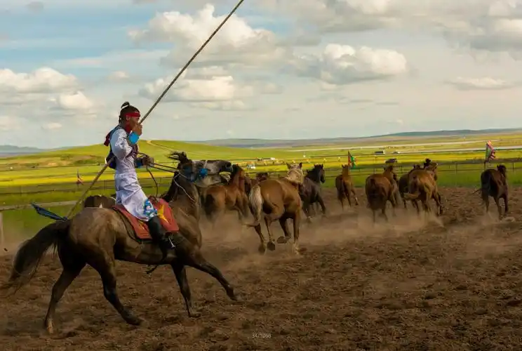 手握套马杆的汉子