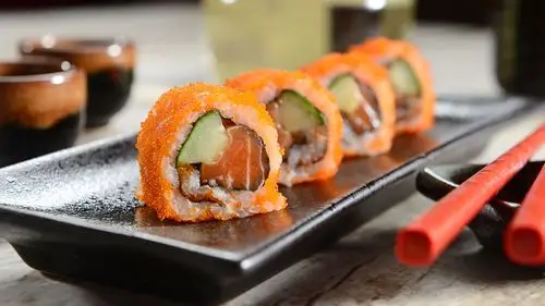 日本料理,鱼子酱,寿司卷 壁纸