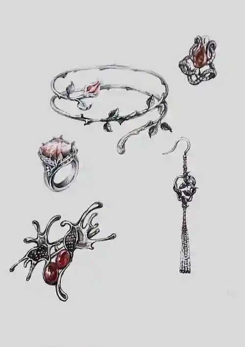 手稿绘画表现技法设计教材色铅笔简笔画温情女生小心机化妆品/饰品