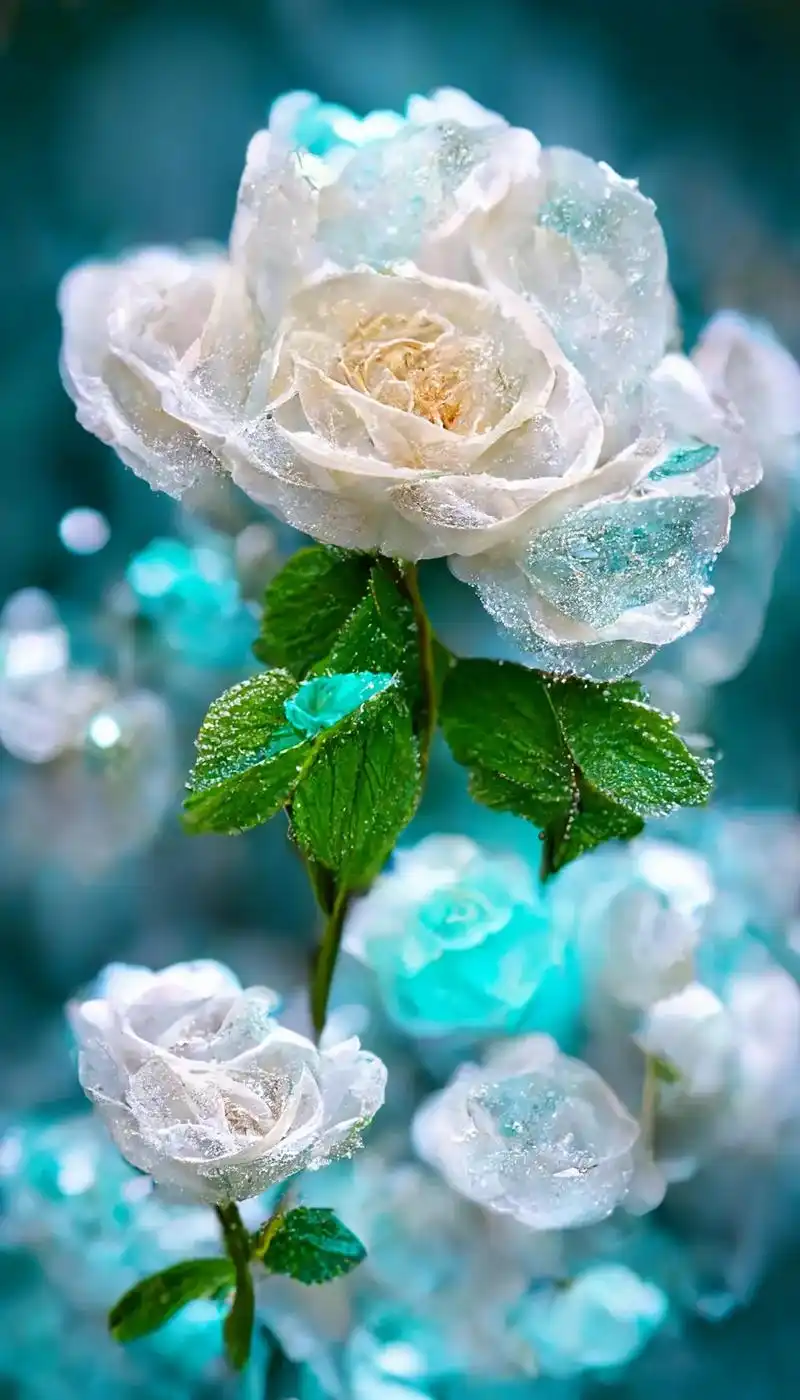 碎冰蓝玫瑰.花语:我送你的希望是星辰和大海.因为天空是蓝的, - 抖音