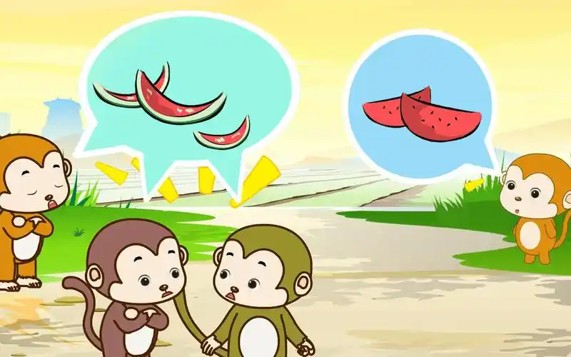 猴子版《国王的新衣》,小猴坚持西瓜吃瓤,猴王却告诉猴子吃皮