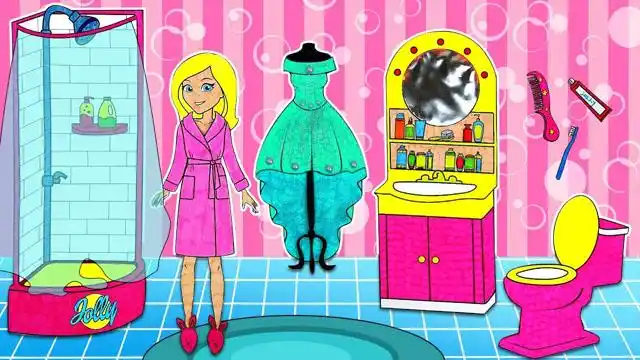 画一个立体浴室,一起给纸娃娃刷牙洗脸换新衣服吧,太好玩了