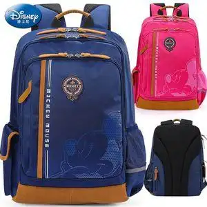 正品迪士尼中小学生1-3-6-9年级书包儿童男女孩米奇减负双肩韩版