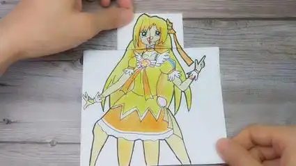 用一张纸变换巴拉拉小魔仙小蓝,画法简单漂亮,女生很喜欢