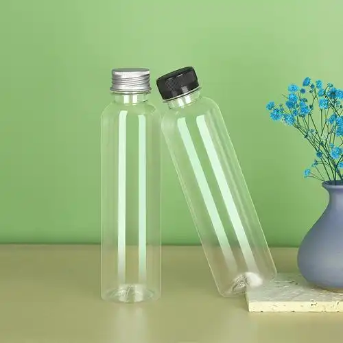 350ml塑料瓶带盖食品级pet圆形外带空酵素果汁一次性饮料奶茶瓶子