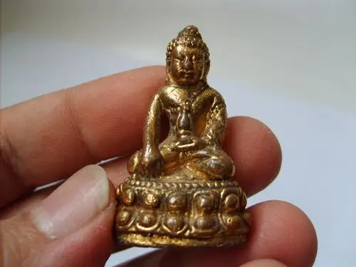 明清鎏金小寸佛