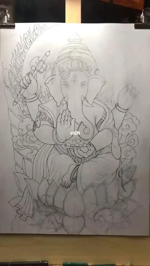 满背象头神纹身设计part1