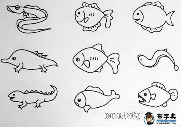 海洋生物简笔画海豚简笔画图片简笔画动物海洋生物水里生物的简笔画简