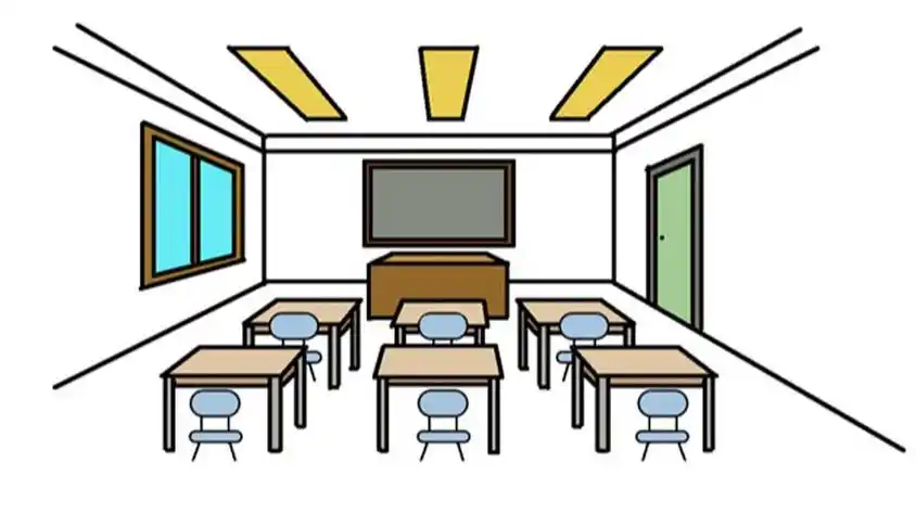 教室简笔画课堂教室简笔画教室场景简笔画讲课的老师美丽的班级怎么画