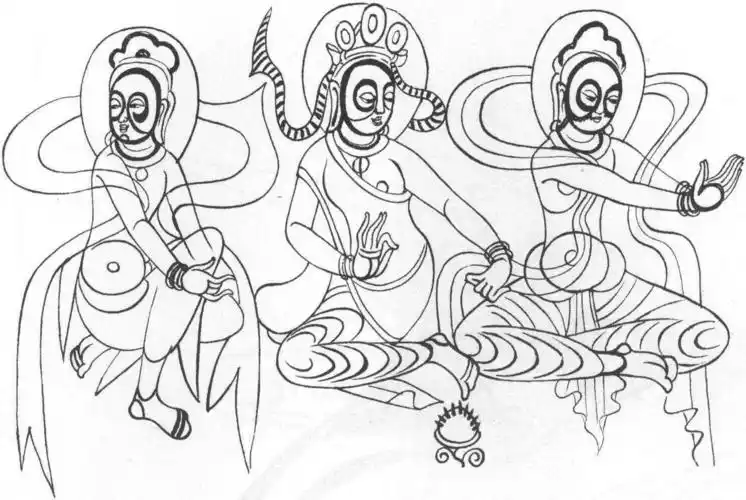 莫高窟272窟 北凉 听法菩萨-敦煌-图片