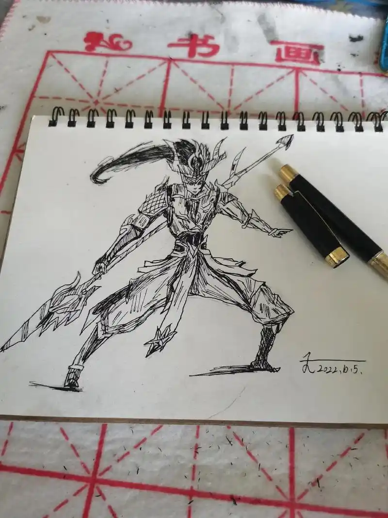 手绘#速写#韩信#白龙吟# - 抖音