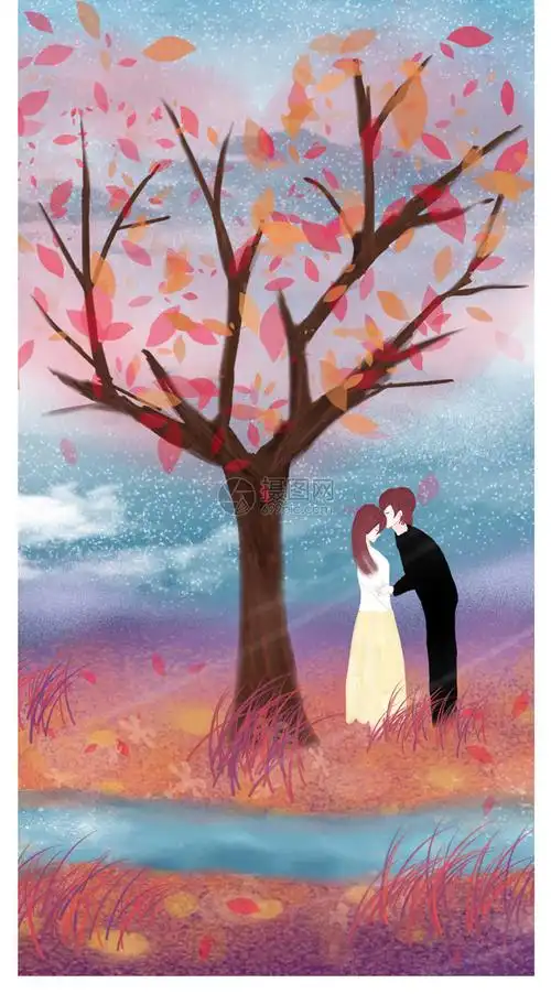 树下的恋人手机壁纸