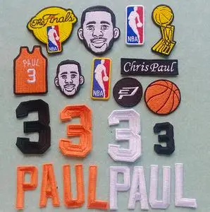 nba球星太阳队3号cp3克里斯保罗 paul logo标志衣服缝补补丁布贴