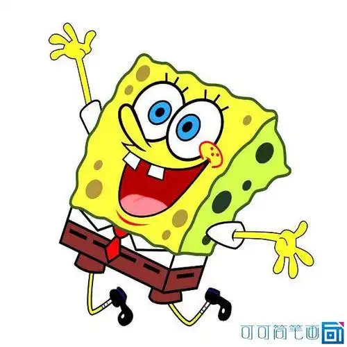 简笔画卡通人物彩色海绵宝宝