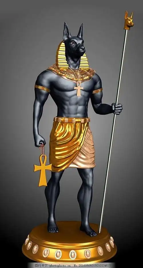 兽面人身像 阿努比斯 埃及雕像 古埃及神像 狼首男身像slots-外国诗间