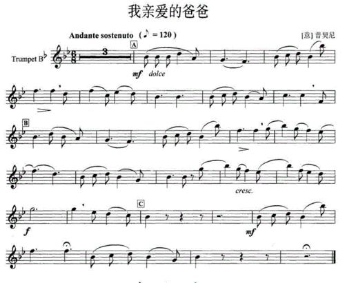 小号曲谱我亲爱的爸爸