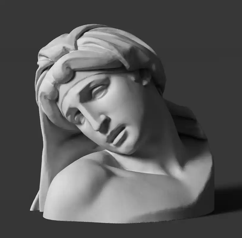 黎明头像.米开朗基罗作品#石膏人像 #素描 #石膏像 #绘画 - 抖音