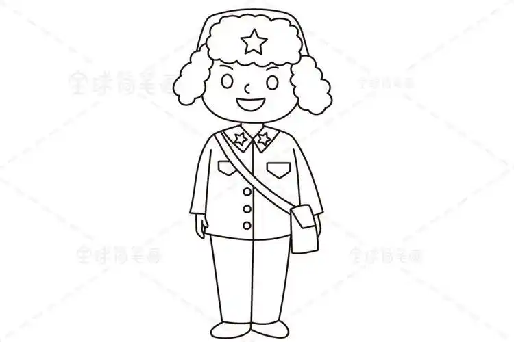 英雄人物雷锋简笔画儿童简笔画教程-手握钢枪的雷锋永远心目中的英雄