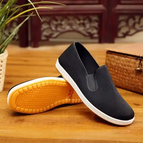 父亲夏季老北京布鞋男牛筋底中老年百搭休闲鞋防臭透气大码工作鞋