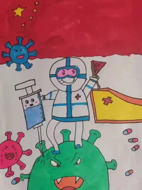 科学防疫宅家学艺线上书画作品展播少儿绘画作品