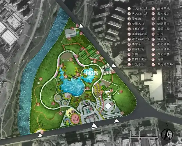 城市综合公园设计 9315接单,私～#ps彩平图  #鸟瞰图  #风景园林