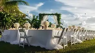 小清新白绿婚礼布置现场效果图