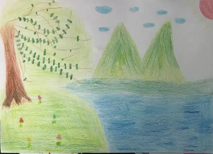 二年级课堂作品《春天在哪里》