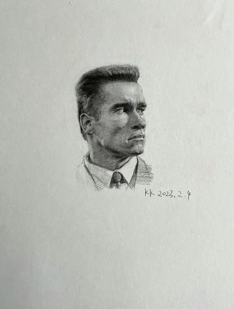 阿诺德·施瓦辛格.一张小画#素描 #画画 #人物肖像 #素描 - 抖音